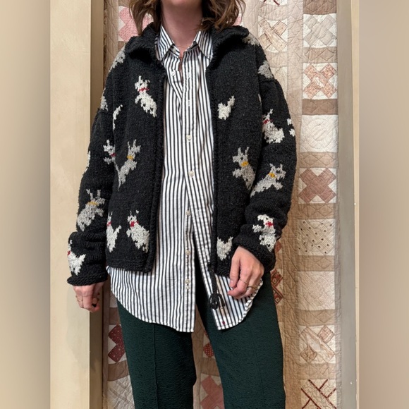 Jackets & Blazers - Scotties Zip Up Wool Cardi, Size L